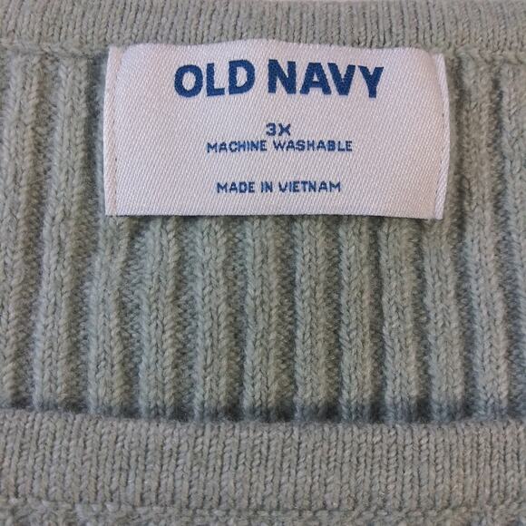 Old Navy Fitted Cropped Square-Neck Rib-Knit Sweater Silver Sage Size 3X - Picture 6 of 10